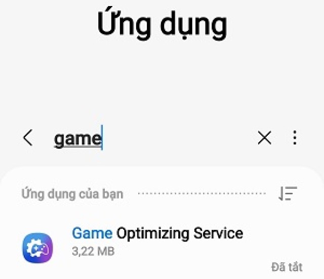 Kiểm tra ứng dụng game optimizing service 